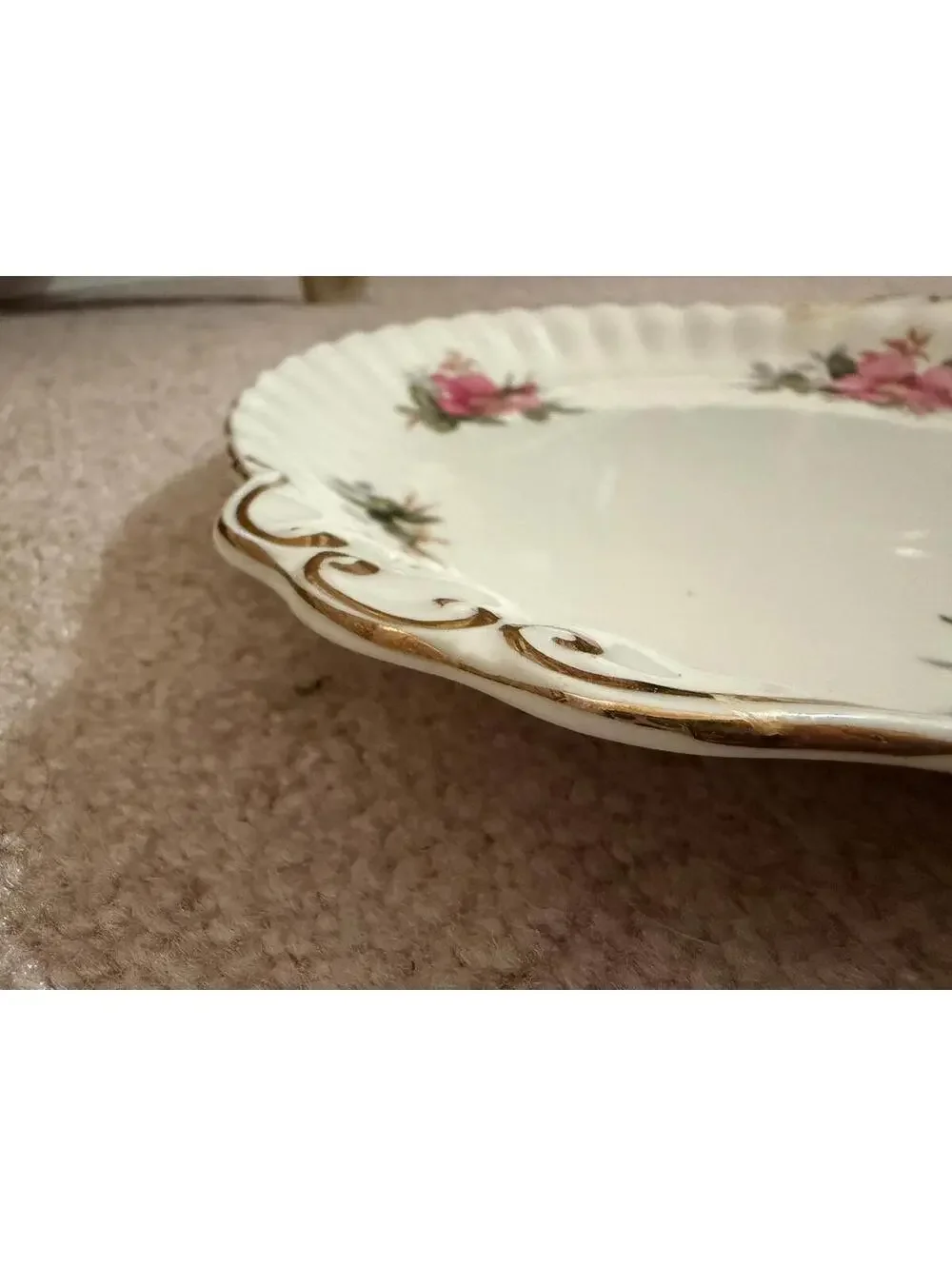 Vintage Cake Plate Royal Albert Prairie Rose Cake Dish 3